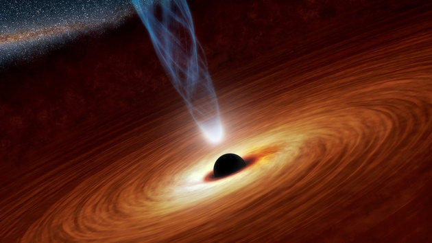 Representação de buraco negro supermaciço produzida pela Nasa